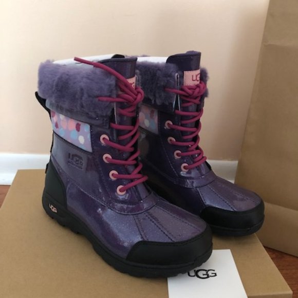 UGG Waterproof Leather Purple Boots. Size: 4